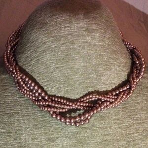 Gorgeous Perfect Pale Pink Pearl Multi Twisted Necklace